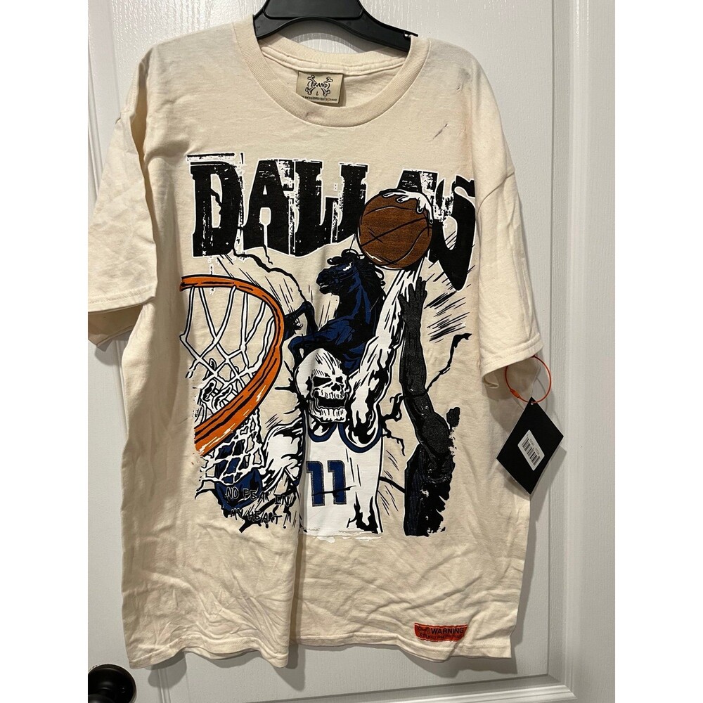 Brand X Dallas Graphic Tee Size L Skeleton Basketball Streetwear NWT